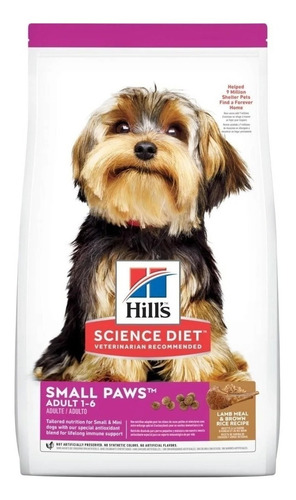 Hills Science Diet Adult Small Paws Para Perro Adulto De Raza Pequeña Sabor Cordero Y Arroz De 2.04 Kg