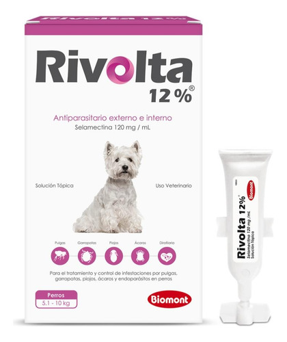 Rivolta 12% De 5.1 a 10 Kg. Pipeta Perros