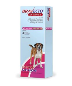 Bravecto 1M Triple 40 a 60 Kg 400mg X3 Tabletas